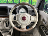 【純正革巻きステアリング】上質な革を使用することで、手にしっかり馴染みとても運転しやすいハンドルです♪