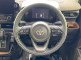 【純正革巻きステアリング】上質な革を使用することで、手にしっかり馴染みとても運転しやすいハンドルです♪