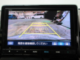 バックカメラの画像です。ガイドラインがスムースな車庫入れをサポートいたします。車庫入れの安心感がアップしますね。