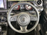 【純正革巻きステアリング】上質な革を使用することで、手にしっかり馴染みとても運転しやすいハンドルです♪