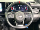 【純正革巻きステアリング】上質な革を使用することで、手にしっかり馴染みとても運転しやすいハンドルです♪