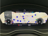 バーチャルコックピットでメーター部にて地図を確認することができます。縮尺も変更可能です。