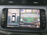 車を真上から画面で確認出来るアラウンドビューモニター♪画面を見ながら車庫入れが非常に楽になります!