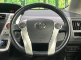 【純正革巻きステアリング】上質な革を使用することで、手にしっかり馴染みとても運転しやすいハンドルです♪