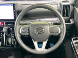 【純正革巻きステアリング】上質な革を使用することで、手にしっかり馴染みとても運転しやすいハンドルです♪