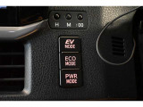 3つの走行モードがあります。『EVモード』はモーターのみで走行しガソリンを消費しないハイブリッド車ならではの環境にも優しい走行です。