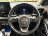 【純正革巻きステアリング】上質な革を使用することで、手にしっかり馴染みとても運転しやすいハンドルです♪