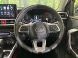 【純正革巻きステアリング】上質な革を使用することで、手にしっかり馴染みとても運転しやすいハンドルです♪