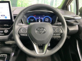 【純正革巻きステアリング】上質な革を使用することで、手にしっかり馴染みとても運転しやすいハンドルです♪