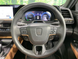 【純正革巻きステアリング】上質な革を使用することで、手にしっかり馴染みとても運転しやすいハンドルです♪