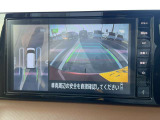アラウンドビューモニターは4個のカメラを合成してまるで上から撮影した様な駐車場のどの位置にいるかとてもわかり易い機能です