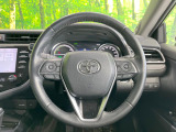 【純正革巻きステアリング】上質な革を使用することで、手にしっかり馴染みとても運転しやすいハンドルです♪