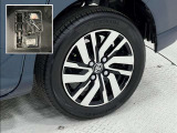 タイヤサイズは165/65R14!純正アルミホイール!残り溝は5ミリ程度!パンク修理キット搭載車!助手席のフロアマットの下にあります!
