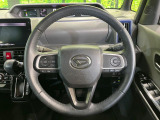 【純正革巻きステアリング】上質な革を使用することで、手にしっかり馴染みとても運転しやすいハンドルです♪