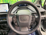 【純正革巻きステアリング】上質な革を使用することで、手にしっかり馴染みとても運転しやすいハンドルです♪
