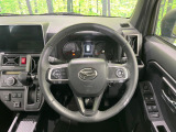 【純正革巻きステアリング】上質な革を使用することで、手にしっかり馴染みとても運転しやすいハンドルです♪