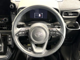 【純正革巻きステアリング】上質な革を使用することで、手にしっかり馴染みとても運転しやすいハンドルです♪