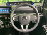 【純正革巻きステアリング】上質な革を使用することで、手にしっかり馴染みとても運転しやすいハンドルです♪