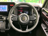 【純正革巻きステアリング】上質な革を使用することで、手にしっかり馴染みとても運転しやすいハンドルです♪