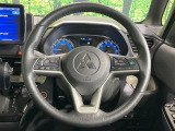 【純正革巻きステアリング】上質な革を使用することで、手にしっかり馴染みとても運転しやすいハンドルです♪