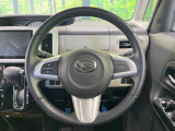 【純正革巻きステアリング】上質な革を使用することで、手にしっかり馴染みとても運転しやすいハンドルです♪