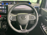 【純正革巻きステアリング】上質な革を使用することで、手にしっかり馴染みとても運転しやすいハンドルです♪