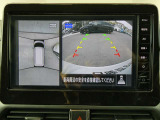 ギアを『R』に入れるとナビ画面に、まるで雲の上から覗いているような映像が映り、駐車をサポートしてくれます。