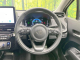 【純正革巻きステアリング】上質な革を使用することで、手にしっかり馴染みとても運転しやすいハンドルです♪