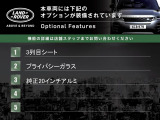 本車両には下記のオプションが装備されています。