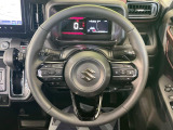 【純正革巻きステアリング】上質な革を使用することで、手にしっかり馴染みとても運転しやすいハンドルです♪