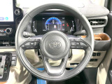 【純正革巻きステアリング】上質な革を使用することで、手にしっかり馴染みとても運転しやすいハンドルです♪