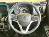 【純正革巻きステアリング】上質な革を使用することで、手にしっかり馴染みとても運転しやすいハンドルです♪