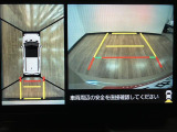車輌の前後左右に搭載した4つのカメラから取り込んだ画像を合成し、くるまを真上からみているような映像を表示。運転席から確認しにくい車輌周囲の状況を把握できまよ ♪