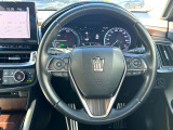 【純正革巻きステアリング】上質な革を使用することで、手にしっかり馴染みとても運転しやすいハンドルです♪