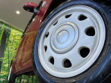 【純正14インチアルミホイール】外観にマッチした純正アルミホイールを装着しております。各種社外アルミホイールや、スタッドレスタイヤも取扱いしております。是非ご相談ください♪