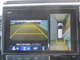 【マルチビューカメラシステム】フロントビューだけでなく、グラウンドビューも表示!自車を上空から見下ろしたような映像が表示されるので、駐車時などにドライバーの死角を減らすことができます。