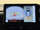 真上から見下ろしたような視点で車とその周囲を確認出来る画面と、車両後方を映し出すバックモニター画面の2つを表示してくれます。