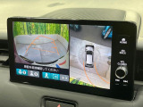 【全周囲カメラ】専用のカメラにより、上から見下ろしたような視点で360度クルマの周囲を確認することができます☆死角部分も確認しやすく、狭い場所での切り返しや駐車もスムーズに行えます。