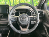 【純正革巻きステアリング】上質な革を使用することで、手にしっかり馴染みとても運転しやすいハンドルです♪