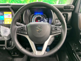 【純正革巻きステアリング】上質な革を使用することで、手にしっかり馴染みとても運転しやすいハンドルです♪