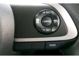 ステアリングスイッチ付き。前方から目を離すことなく、主に運転支援系の操作ができます。