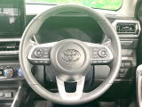 【純正革巻きステアリング】上質な革を使用することで、手にしっかり馴染みとても運転しやすいハンドルです♪
