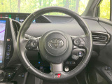 【純正革巻きステアリング】上質な革を使用することで、手にしっかり馴染みとても運転しやすいハンドルです♪