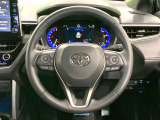 【純正革巻きステアリング】上質な革を使用することで、手にしっかり馴染みとても運転しやすいハンドルです♪