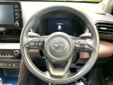 【純正革巻きステアリング】上質な革を使用することで、手にしっかり馴染みとても運転しやすいハンドルです♪