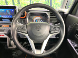 【純正革巻きステアリング】上質な革を使用することで、手にしっかり馴染みとても運転しやすいハンドルです♪
