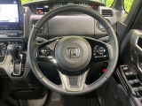 【純正革巻きステアリング】上質な革を使用することで、手にしっかり馴染みとても運転しやすいハンドルです♪