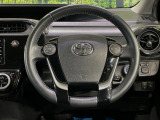 【純正革巻きステアリング】上質な革を使用することで、手にしっかり馴染みとても運転しやすいハンドルです♪
