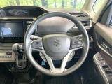 【純正革巻きステアリング】上質な革を使用することで、手にしっかり馴染みとても運転しやすいハンドルです♪