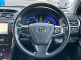 【純正革巻きステアリング】上質な革を使用することで、手にしっかり馴染みとても運転しやすいハンドルです♪